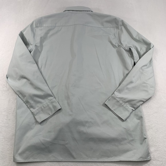 Vintage Levi's Sta-Prest Shirt Men's XL Gray Long Sleeve Button Up Safari - Picture 13 of 14